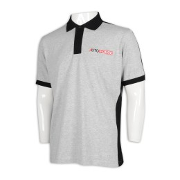 P1103 訂製撞色Polo恤 Polo恤生產商    淺灰色撞色黑色領 P1103 訂製撞色Polo恤 Polo恤生產商    淺灰色撞色黑色領